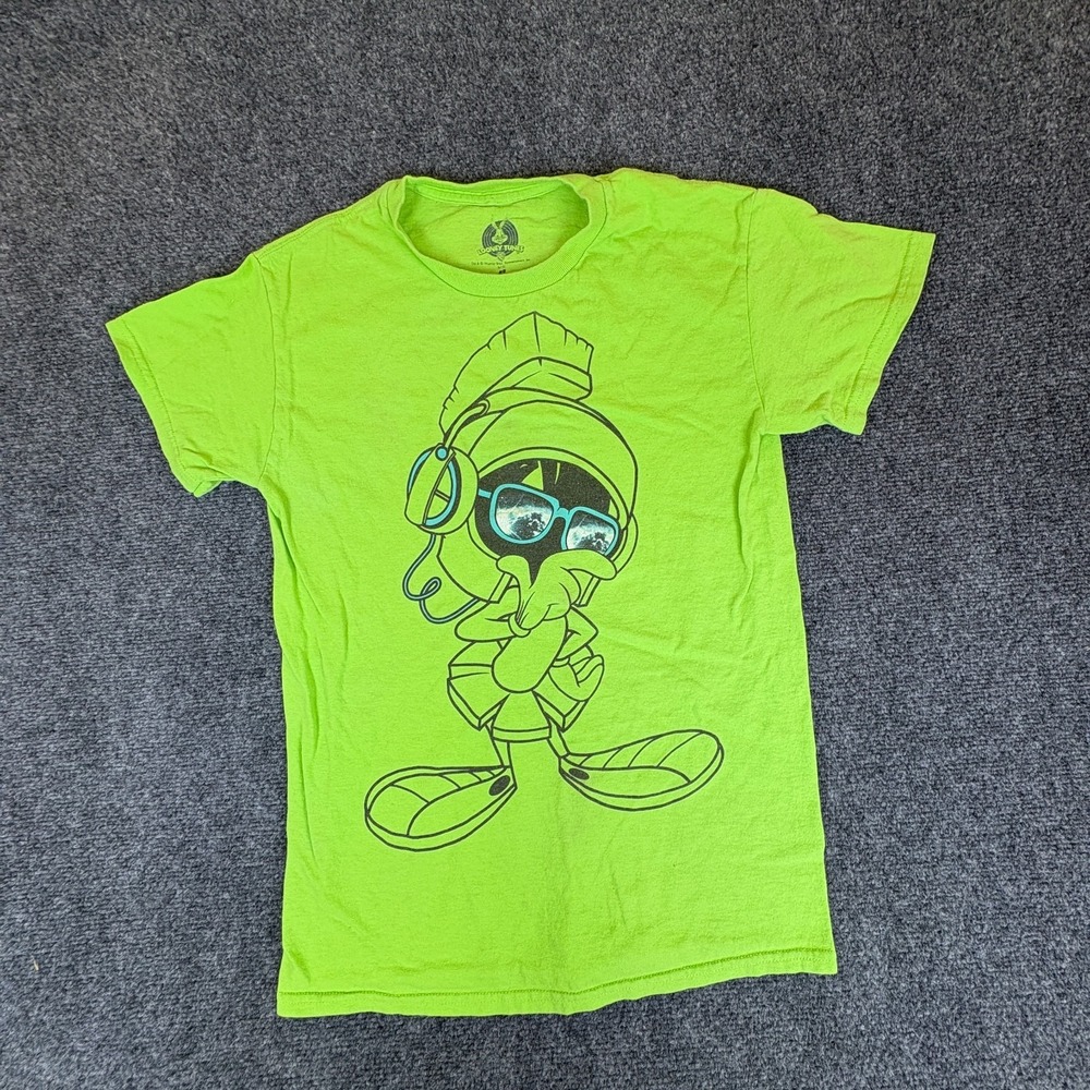 Warner Bros. Looney Tunes‎ Marvin The Martian T-Shirt Mens Small Green Graphic